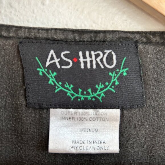 Ashro Top Ethnic Patchwork 3/4 Bat Sleeve Shirt Dbl Cloth Rayon Cotton - Picture 10 of 10